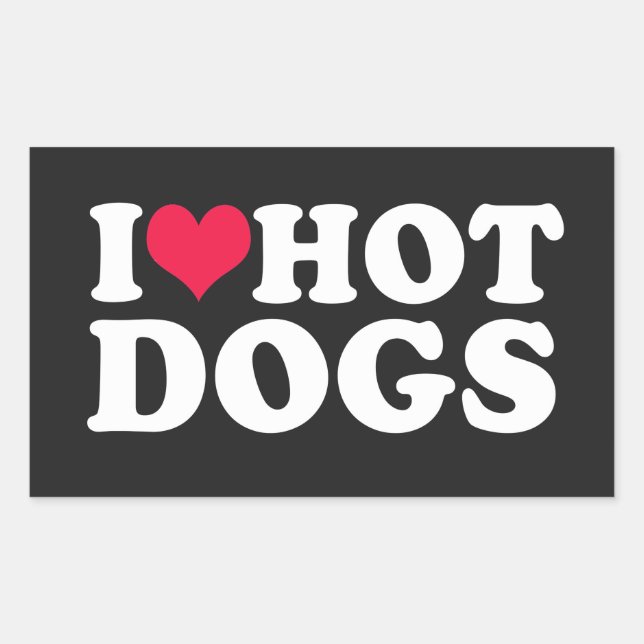 I Love Hot Dogs Rectangular Sticker (Front)
