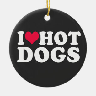 I Love Hot Dogs T-Shirt Ceramic Tree Decoration
