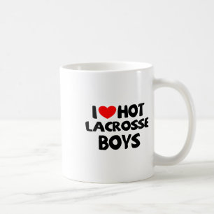I Love Hot Lacrosse Boys Funny Heart Sport  Coffee Mug