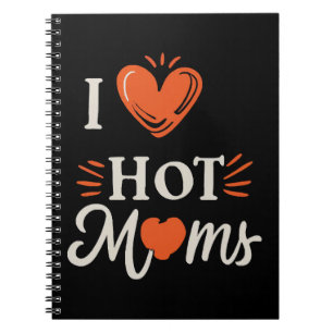 I Love Hot Moms I Heart Hot Moms Distressed Retro  Notebook
