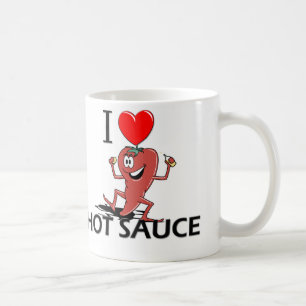 I Love Hot Sauce Coffee Mug