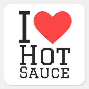 I love hot sauce square sticker