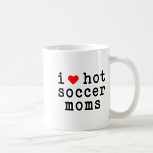 I Love Hot Soccer Moms Funny Love Red Heart Minima Coffee Mug
