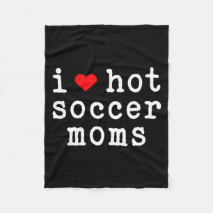 I Love Hot Soccer Moms Funny Love Red Heart Minima Fleece Blanket