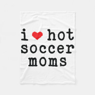 I Love Hot Soccer Moms Funny Love Red Heart Minima Fleece Blanket