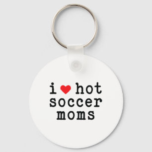 I Love Hot Soccer Moms Funny Love Red Heart Minima Key Ring