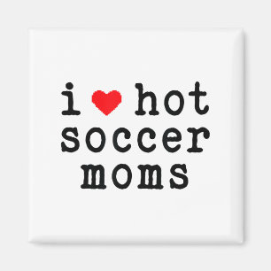 I Love Hot Soccer Moms Funny Love Red Heart Minima Magnet
