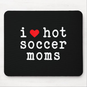 I Love Hot Soccer Moms Funny Love Red Heart Minima Mouse Mat
