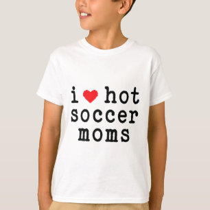 I Love Hot Soccer Moms Funny Love Red Heart Minima T-Shirt