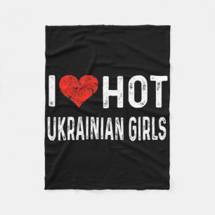 I Love Hot Ukrainian Girls - Ukraine Heart Wife Gi Fleece Blanket