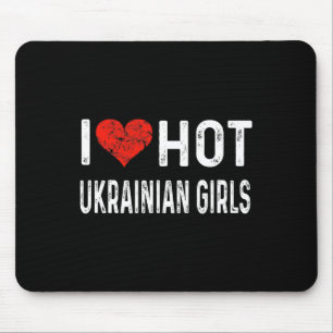 I Love Hot Ukrainian Girls - Ukraine Heart Wife Gi Mouse Mat