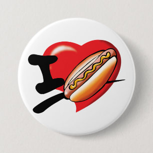 I Love Hotdogs Button