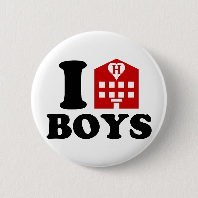I Love Hotel Boys 6 Cm Round Badge (Front)