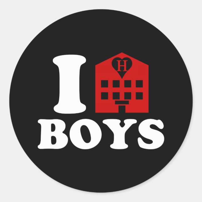 I Love Hotel Boys Classic Round Sticker (Front)