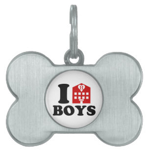 I Love Hotel Boys Pet Name Tag
