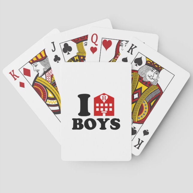 I Love Hotel Boys Playing Cards (Back)