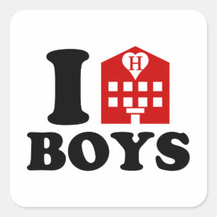 I Love Hotel Boys Square Sticker