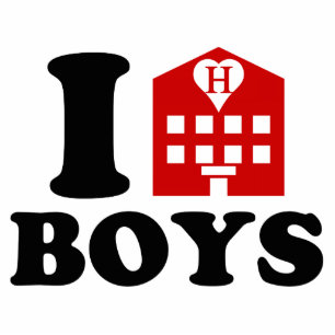 I Love Hotel Boys Standing Photo Sculpture