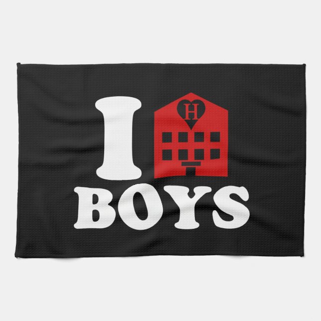 I Love Hotel Boys Tea Towel (Horizontal)