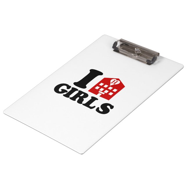 I Love Hotel Girls Clipboard (Angled)