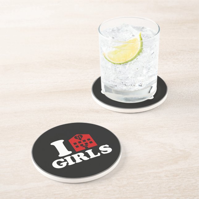 I Love Hotel Girls Coaster (Side)