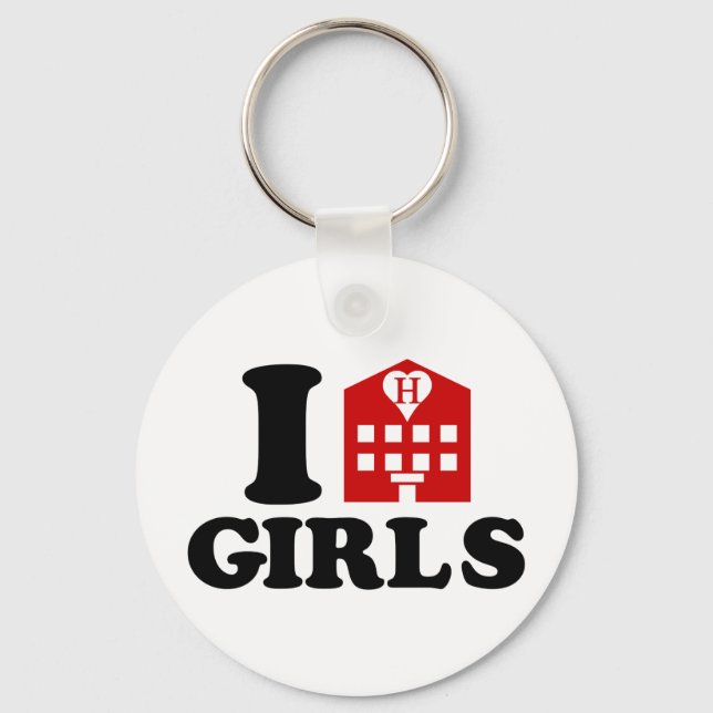 I Love Hotel Girls Key Ring (Front)