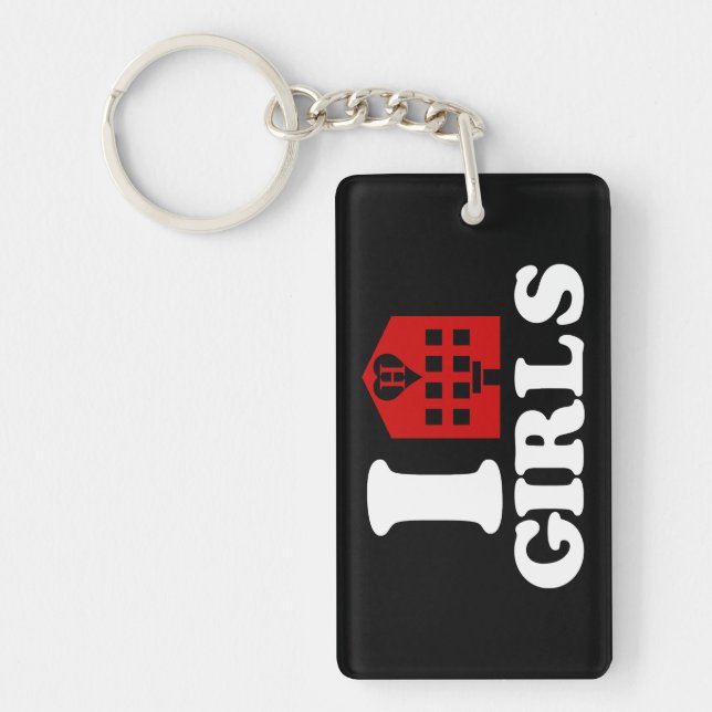 I Love Hotel Girls Key Ring (Front)
