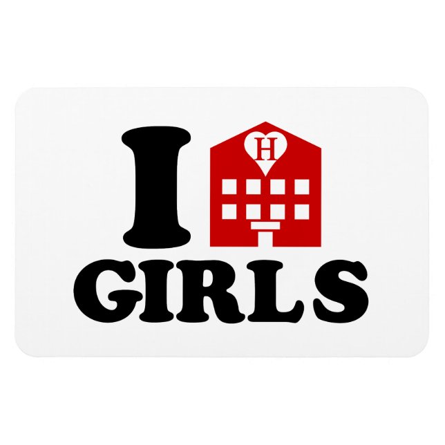 I Love Hotel Girls Magnet (Horizontal)