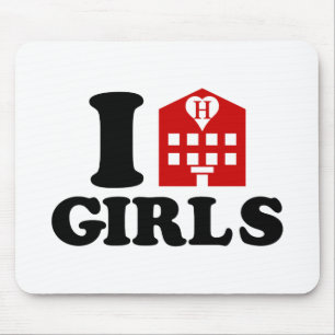 I Love Hotel Girls Mouse Mat