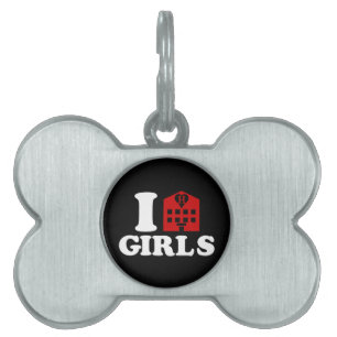I Love Hotel Girls Pet ID Tag