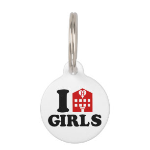 I Love Hotel Girls Pet Tag