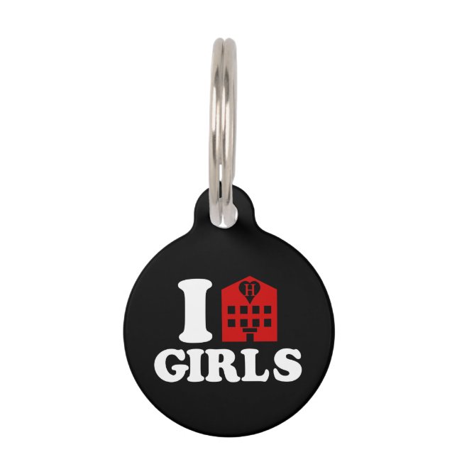 I Love Hotel Girls Pet Tag (Front)