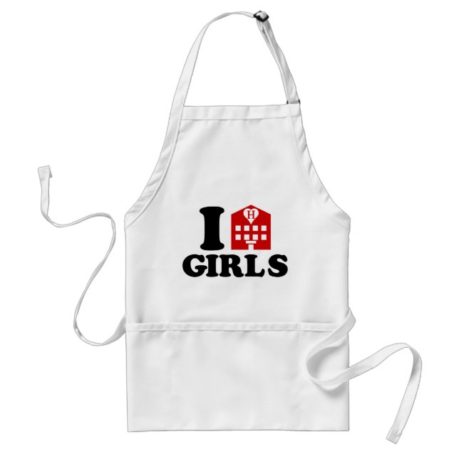 I Love Hotel Girls Standard Apron (Front)