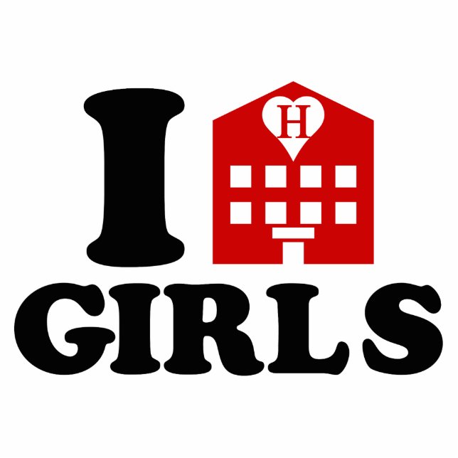 I Love Hotel Girls Standing Photo Sculpture (Front)