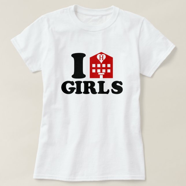 I Love Hotel Girls T-Shirt (Design Front)