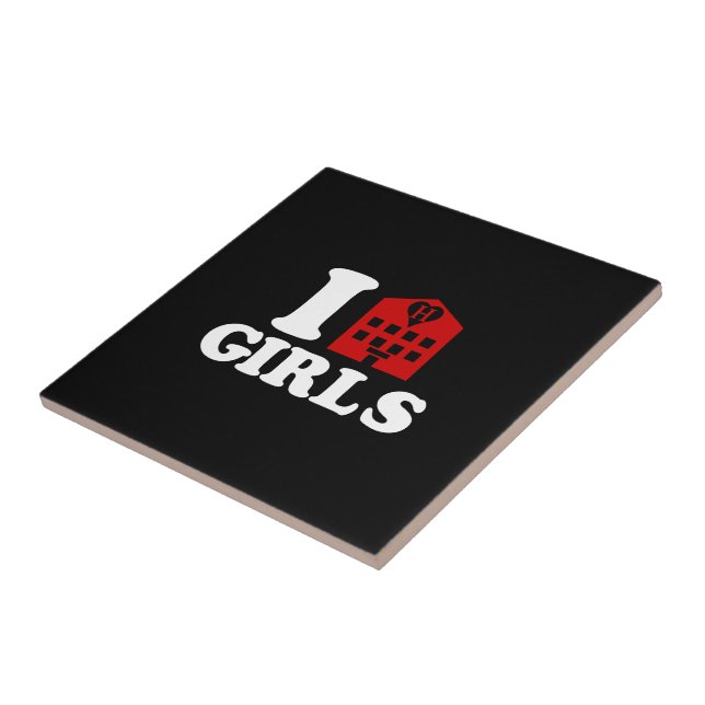 I Love Hotel Girls Tile (Side)