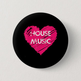 I Love House Music 6 Cm Round Badge