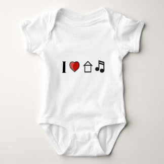 I Love House Music Baby Bodysuit