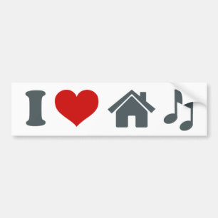 I Love House Music Bumper Sticker