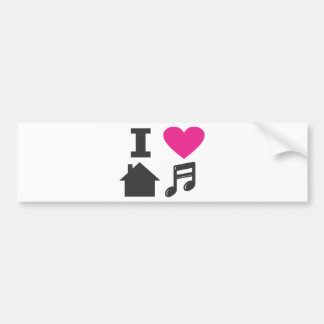 I love house music bumper sticker