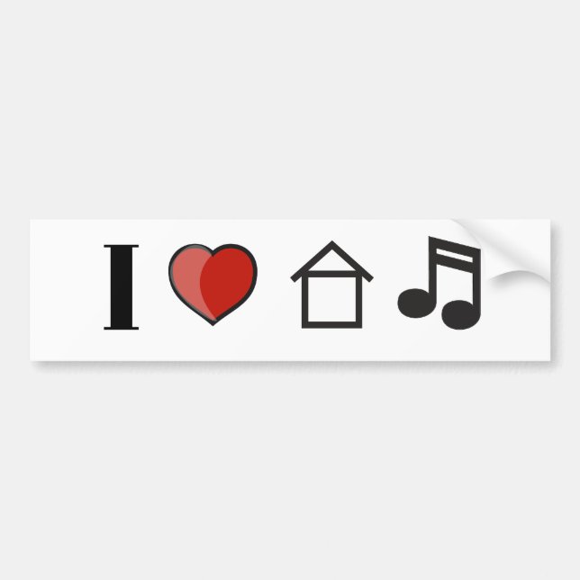 I Love House Music Bumper Sticker (Front)