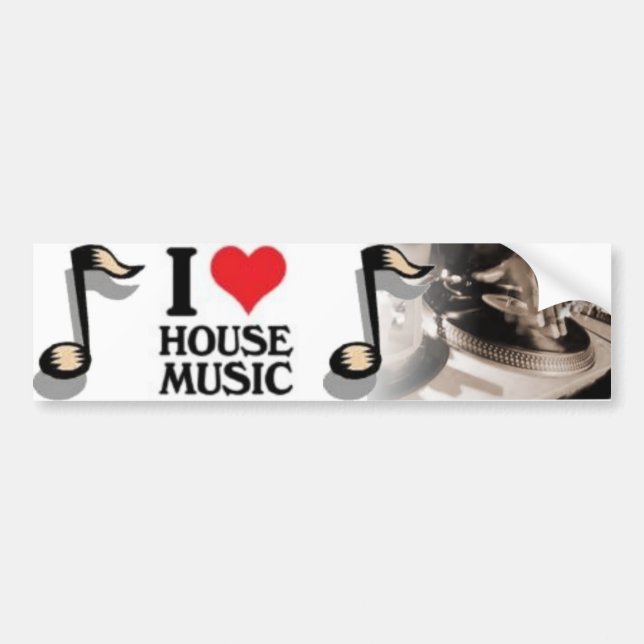 I Love House Music Bumper Sticker (Front)