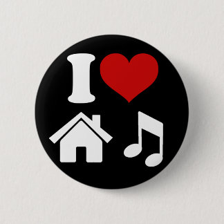 I Love House Music Button | Ibiza DJ Dancing Party