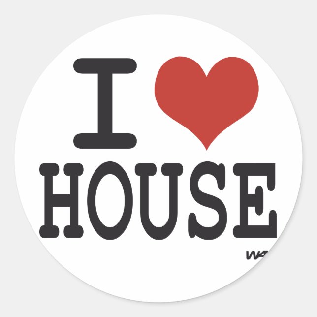 I love House music Classic Round Sticker (Front)