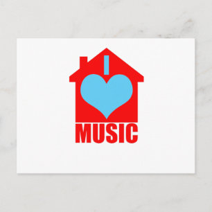 I Love House Music - Heart House Postcard