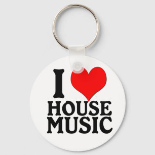 I Love House Music Keychain