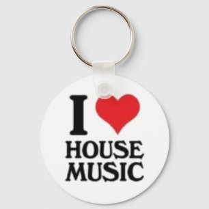 I Love House Music Keychain