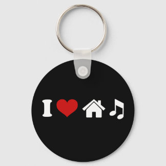 I Love House Music Keychain | Ibiza Dancing Gifts