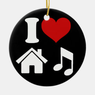 I Love House Music Ornament   Ibiza Dancing Party