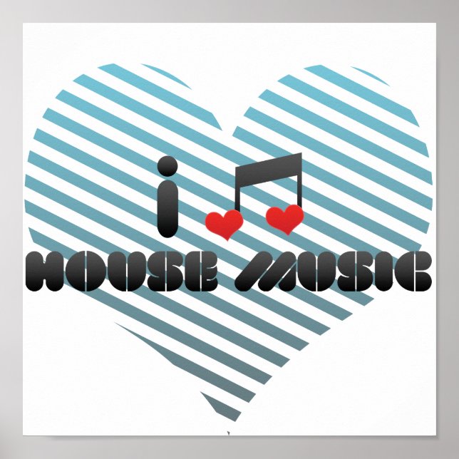 I Love House Music Poster (Front)